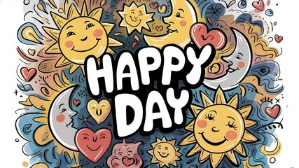 A vibrant and colorful illustration with the words