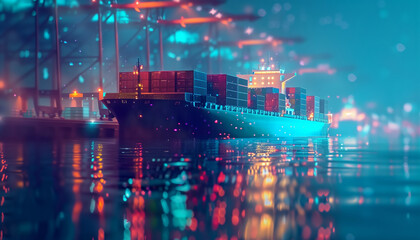 Revolutionary Smart Technology In Global Logistics Partnership: Industrial Container Cargo Freight Ship And Internet Of Things For Instant Worldwide Shipping And Online Orders.
