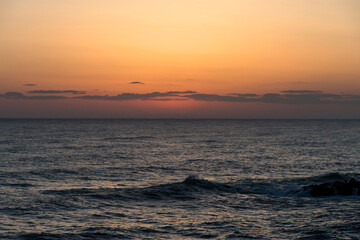 View of the sunrise on the sea