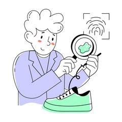 Download hand drawn mini illustration of forensic lab 