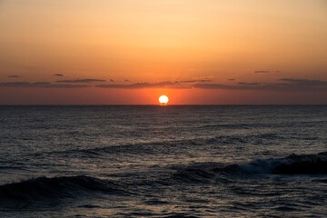 View of the sunrise on the sea