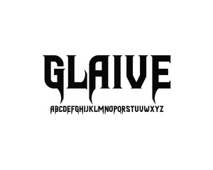 Glaive font for logo and headline. Isolated vector typeset
