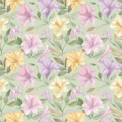 Floral variety color, form natural, seamless fabric pattern.