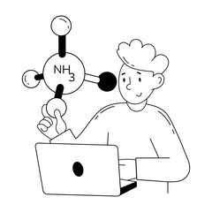 A doodle mini illustration of molecular study 