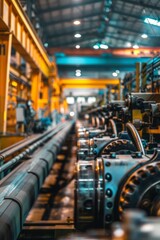 Advanced machines in high-tech factories demonstrate the production of products with precision and efficiency.