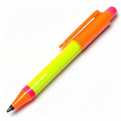 Array of Vibrant Highlighter Pens in Different Colors on White Background