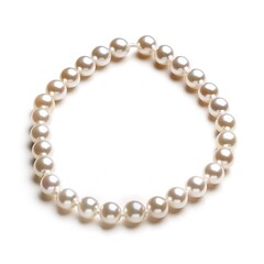 Obraz premium Timeless Elegance - Beautiful Pearl Necklace on White Background