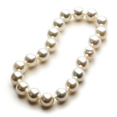 Obraz premium Timeless Elegance - Sophisticated Pearl Necklace on White Background