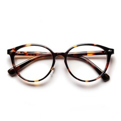 Stylish Eyeglasses with Unique Frame on White Background