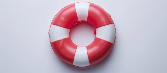 Aerial Shot of Lifebuoy Donut on White Background, Perfect for Summer Vibe.