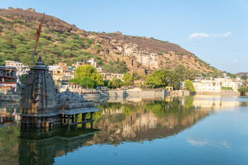 Medieval building Junagarh fort palace in Bikaner with ancient features, showcasing history