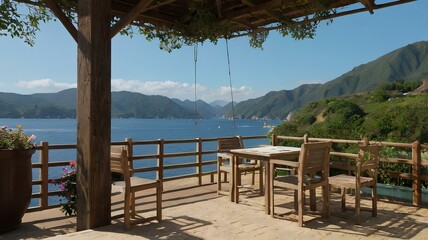 Anime life Japan nature and sea
