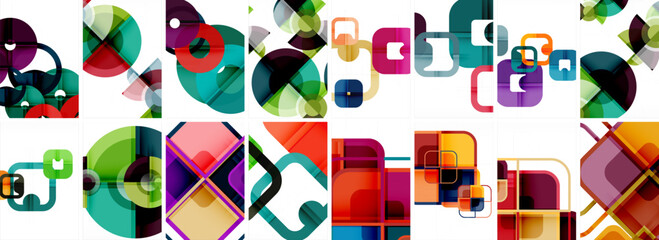 Trendy minimal colorful geometric shapes. Abstract background collection. Vector Illustration For Wallpaper, Banner, Background, Card, Book Illustration, landing page