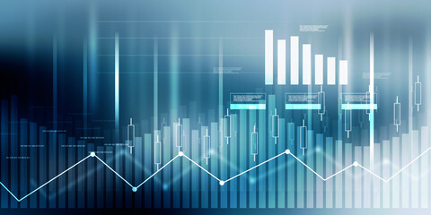 2d illustration Stock market online business concept. business Graph 