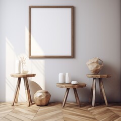 interior room with blank frames 
