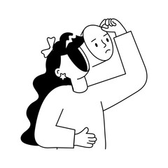 A customizable doodle mini illustration of lost soul 