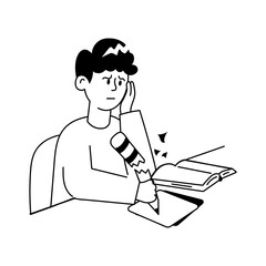 Grab this doodle mini illustration of breaking pencil 