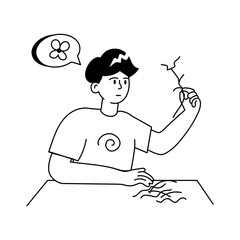 A hand drawn mini illustration of missing spring 