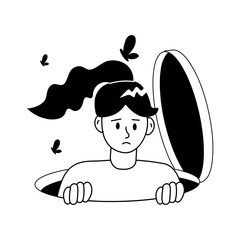 Trendy doodle mini illustration of solitude hole 