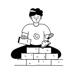 Check out doodle mini illustration of boundary wall 