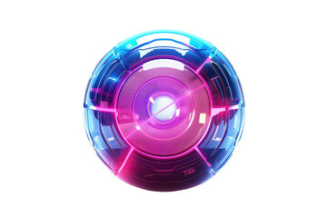 Futuristic glowing orb with vibrant neon colors, perfect for technology themes, digital interfaces, and sci-fi design projects.