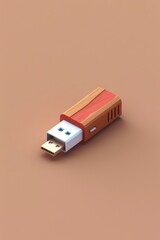  3D icon of a USB drive
