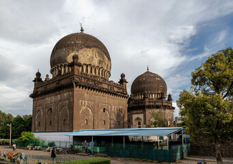 Fototapeta premium Jodh Gumbaz is a complex of two tombs located in Bijapur. Karnataka. India.