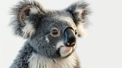 Obraz premium koala cub isolated on white background