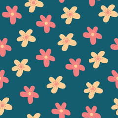 Seamless flower pattern design vector. Floral print for fabric.