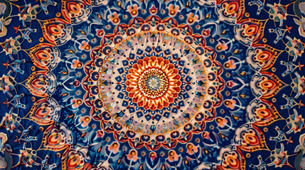 Intricate mandala pattern, ornate circular symmetry, decorative spiritual geometry in detail