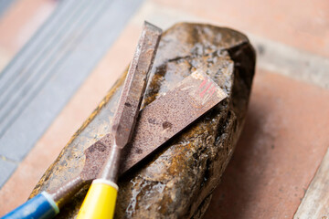 Chisels on Wet Sharpening Stone