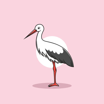 recommend clip art: Stork clipart. Flat vector illustration.