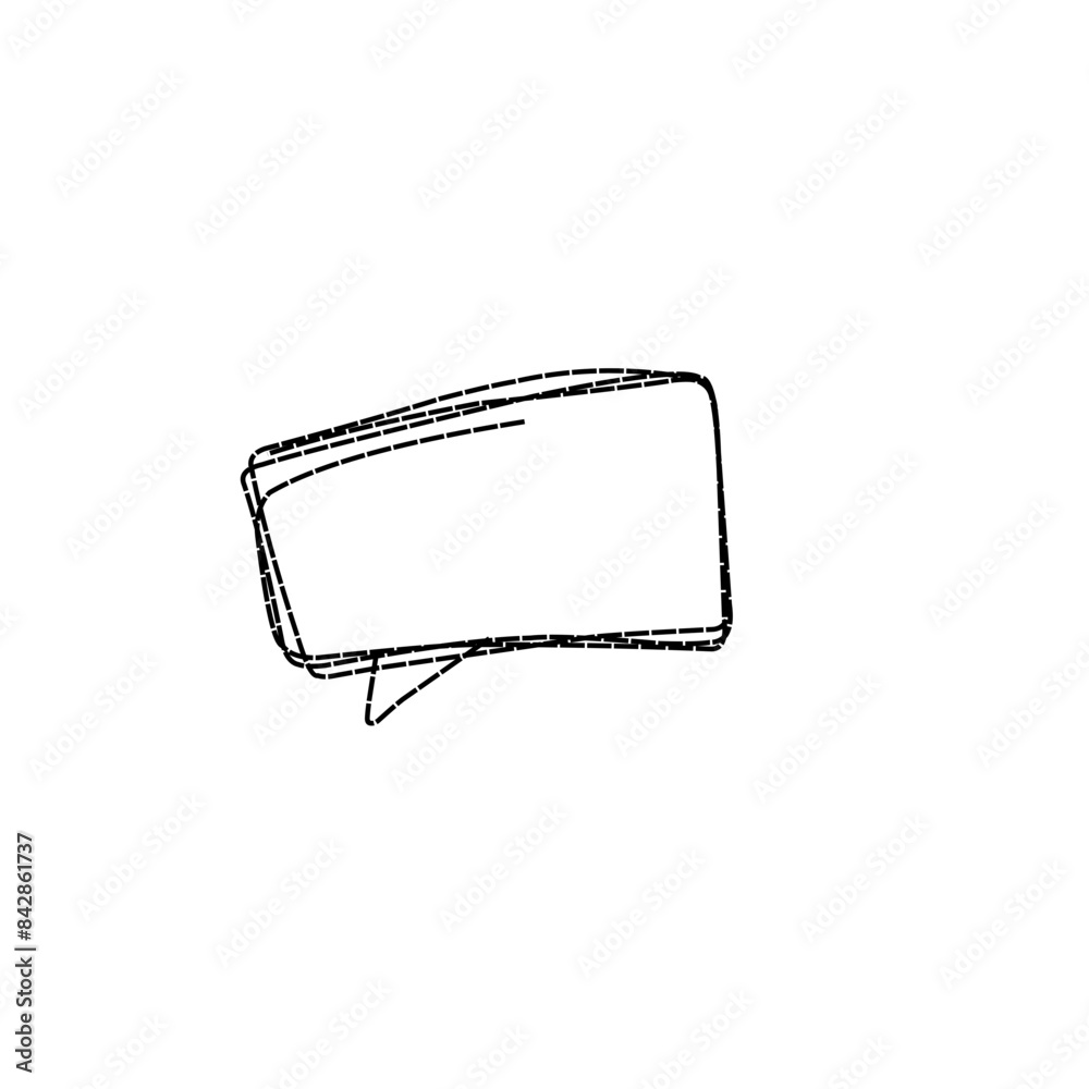 Sticker speech bubble drawn with dotted lines