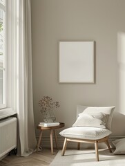 Scandinavian-style mockup frame, highlighting a motivational quote in simple black typography