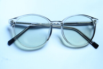 vintage glasses top view isolated on white background