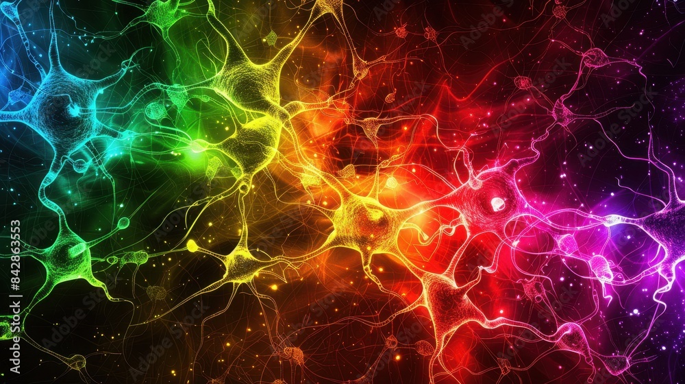 Aufkleber rainbow neurons where imagination meets cognition