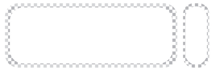 Rectangle frame with checkered print on borders. Rectangular vignette with checkerboard, race flag or chess game pattern isolated on white background. Vector illistration. EPS 10 Save to Library