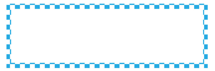 Rectangle frame with checkered print on borders. Rectangular vignette with checkerboard, race flag or chess game pattern isolated on white background. Vector illistration. EPS 10 Save to Library