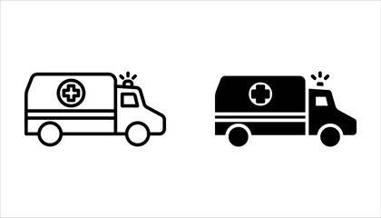 ambulance icon set trendy flat design. vector illustration for web design.