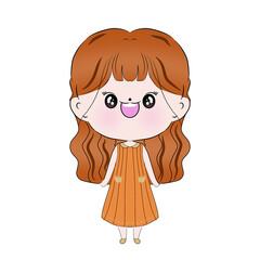 Girl cartoon character dressed fashionably With a variety of outfits
