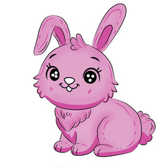 cute pink rabbit cartoon character
