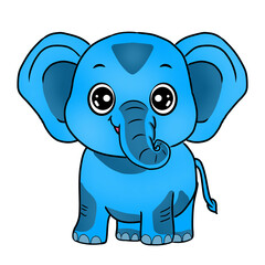 Fototapeta premium Cute chubby little elephant 