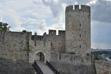 Obraz premium Remains of Historic Belgrade Fortress in Kalemegdan park in Belgrade, capital of Serbia