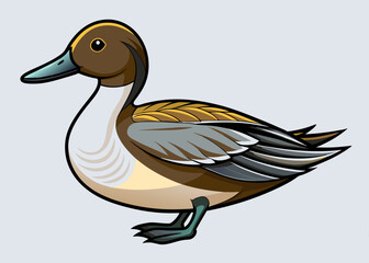 Vector illustration of northern pintail duck 