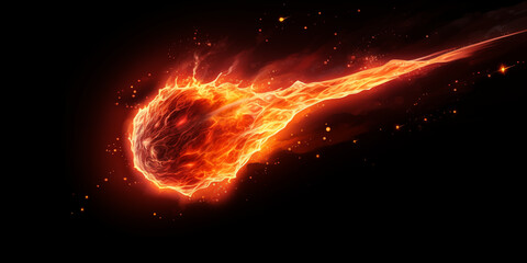 Hand drawn burning meteor illustration material
