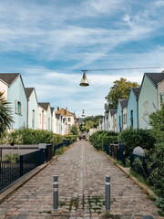 A residential area with small houses in Rouen