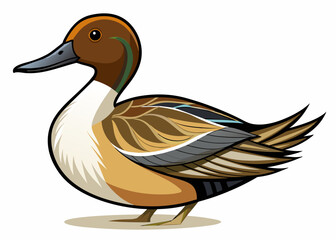 Vector illustration of northern pintail duck 