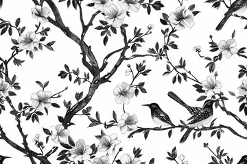 Fototapeta premium A seamless repeating pattern in black and white