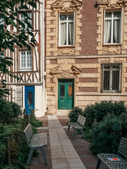 Fototapeta premium Facade of house in Rouen Old Town