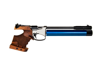 Air gun. Modern pneumatic weapon for air soft, sports and entertainment. Isolate on a white back